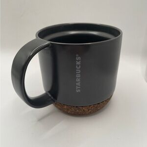 Starbucks Matte Black Mug with Cork Accent